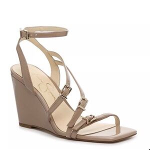 Jessica Simpson Women's Beige Strappy Wedges